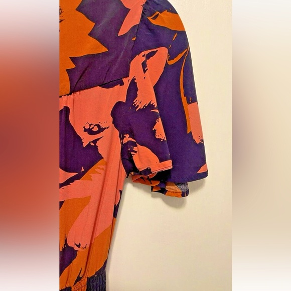 ABEL THE LABEL Anthropologie Navy Pink Orange Hi Lo Clare Dress Size XS - Picture 7 of 9